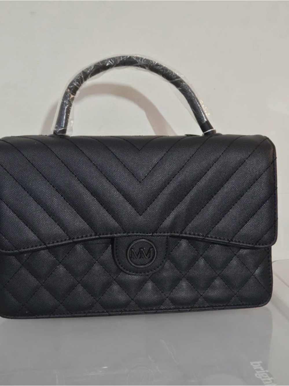 🎉🎉🎉Marilyn Monroe Black Quilted Top-Handle Crossbody Bag with dust bag - Picture 3 of 3